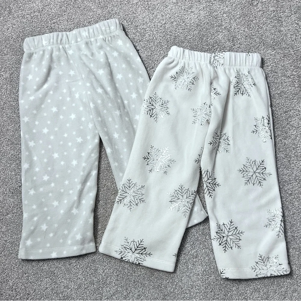 NWT bundle of two cozy soft fleece pajama pants size XS (4-5)